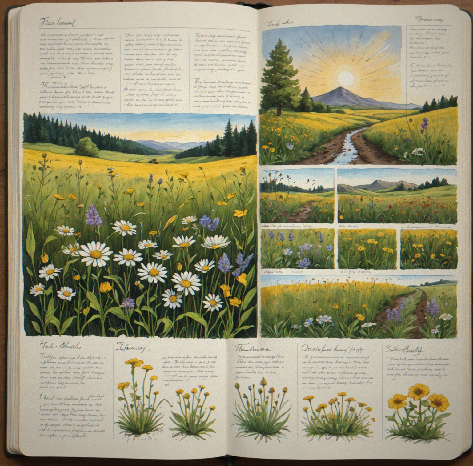 Field journal entry page with hand-drawn creature sketches, soil pH notes and handwritten theory connecting planting patterns to underground population shifts